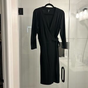 Ann Taylor black wrap dress. Classic for fall and winter